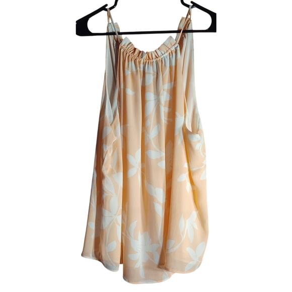 Ophelia Roe Peach and Cream Halter Top Lined with Adjustable Straps Women's 3X - Picture 1 of 8